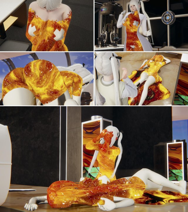 My sex partner is a mother?16 Gelcoat Playing with and Teasing Tights Gagging Humanoid Masked BDSM Bound Incontinence Preview