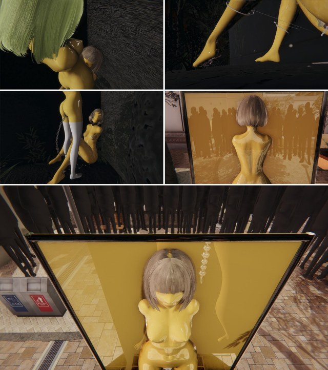 Gelcoat and Raincoat 6 Vacuum Bed Latex Coat Playing with Tights Gagging Humanoid Masked BDSM Bound Incontinence ExposPreview