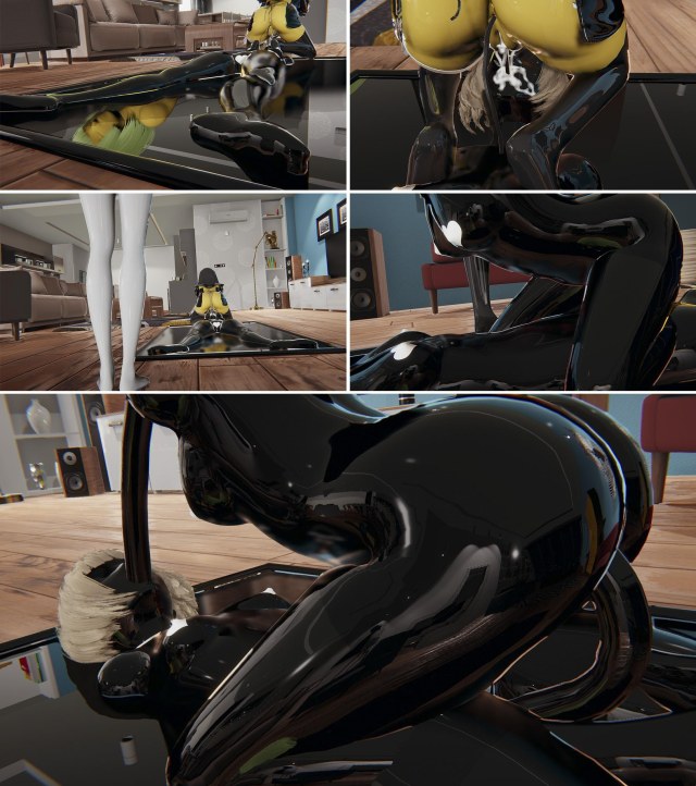 Gelcoat & Raincoat9 Sisterhood Latex Coat Playing with Tights Gagging Humanoid Masked BDSM Bound Incontinence ConditioPreview