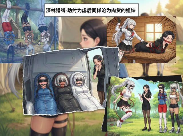 深林错缚-闺蜜露营遭遇人贩绑架现场,热心营救没想到弄巧成拙。人贩巧擒三人后狠狠调教胸大无脑的肉货们。预览图