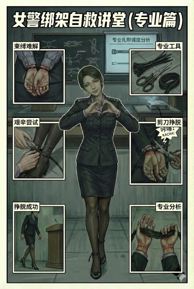 女警自救讲堂专业篇(2)女警讲述被中级绑匪扎带束缚如何挣脱(内含堵嘴的详细流程和场景演示,介绍)预览图