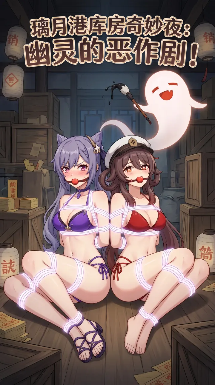 Keqing and Hu Tao — A Mysterious Night at Liyue Harbor’s Warehouse: A Ghost’s Prank!