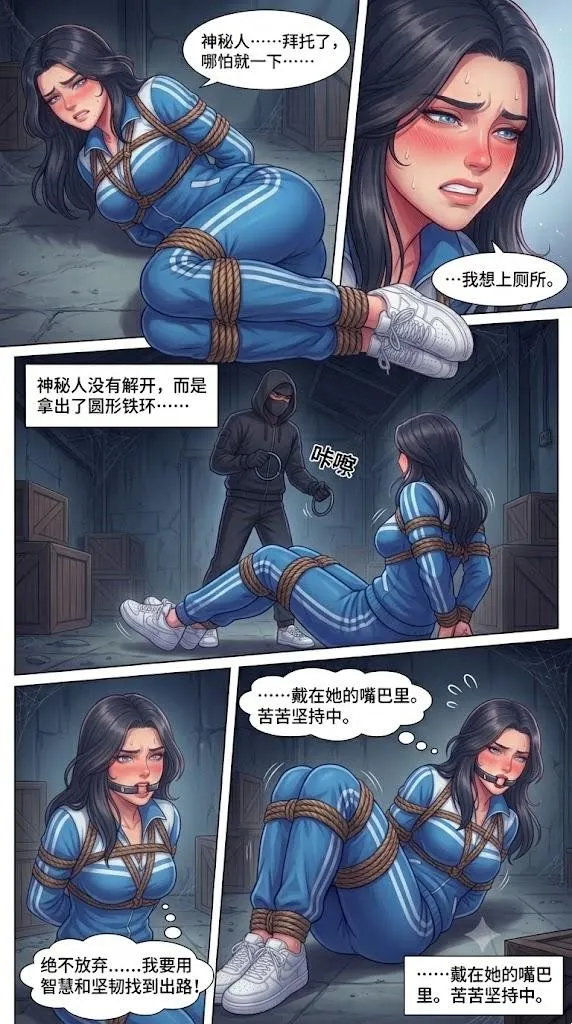 被绑架的学生妹逃脱失败，但是警察前来营救最终还是被抓住绑了起来，两人双双失禁，被吊缚