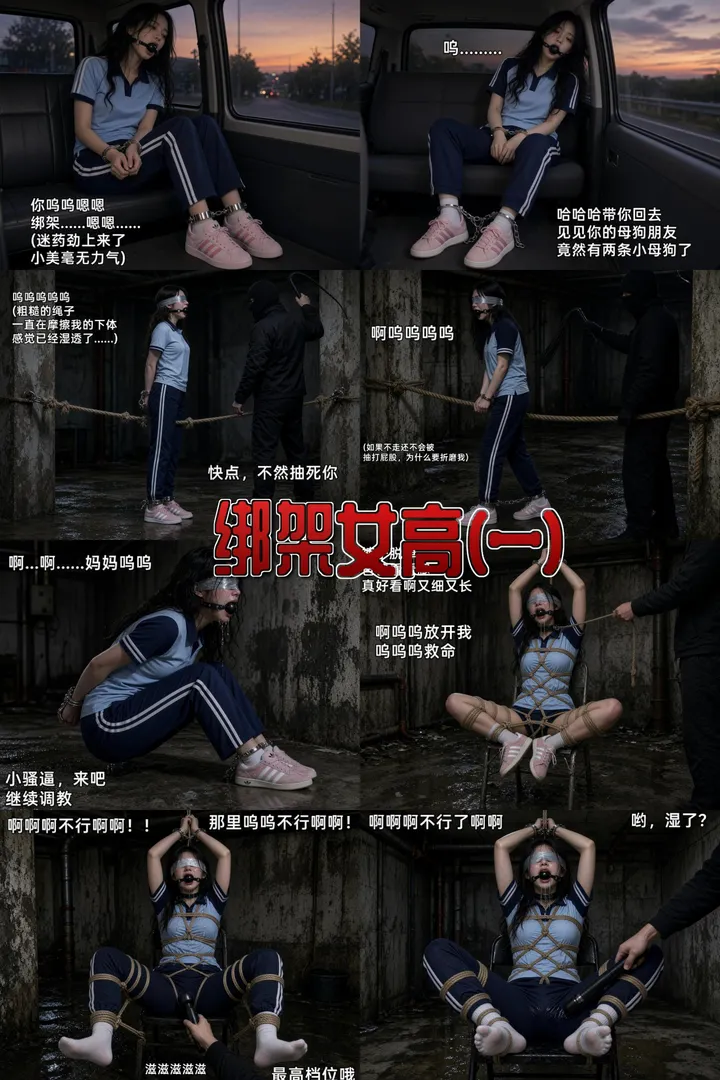 DID剧情大作绑架女高(一) 清纯女高双双被绑架调教，口球铁笼走绳按摩棒多种元素！龟甲海老驷马M腿多重姿势！