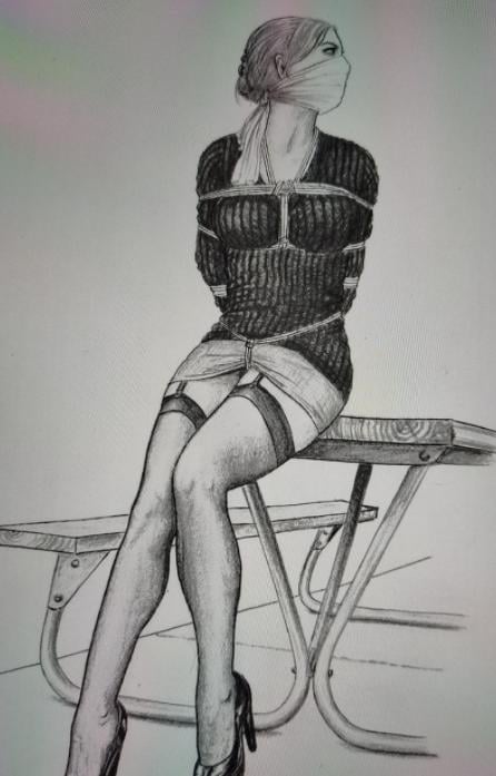 Desperate Self-Bondage of Sexy, Exposed Female Teacher in HotelCover