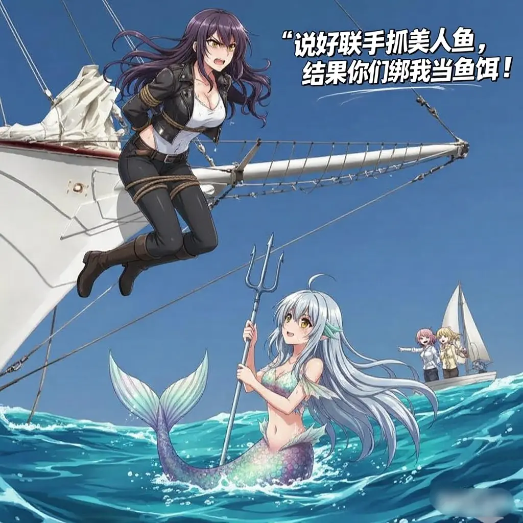 说好联手抓美人鱼，结果你绑我当鱼饵！封面