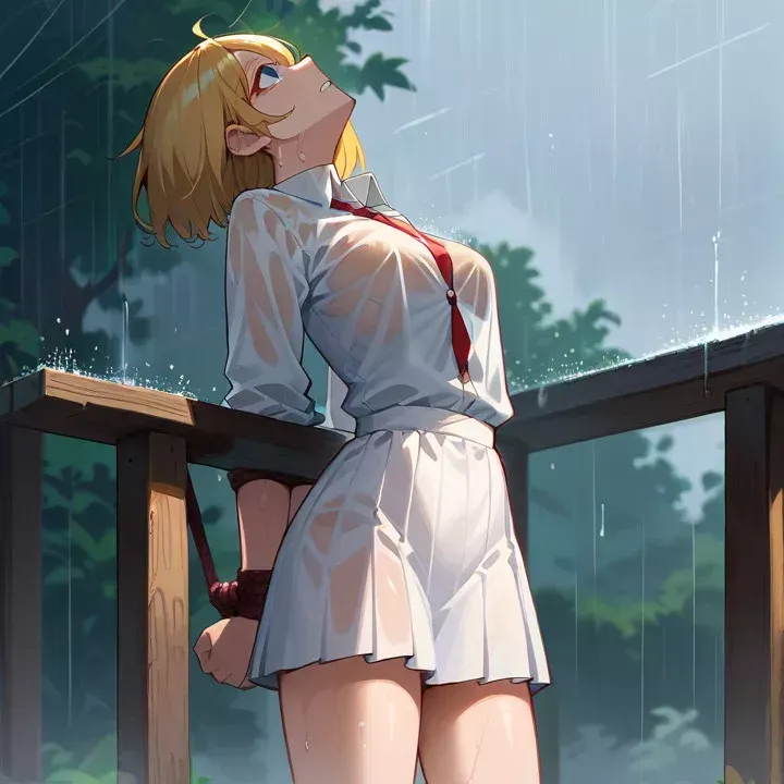After the rules were modified, she willingly became a captive.Cover